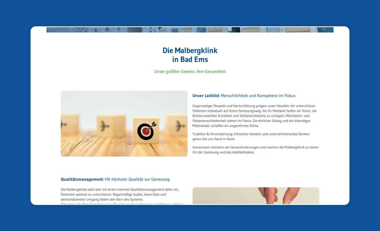 Content, Storytelling und Reputation Malbergklinik