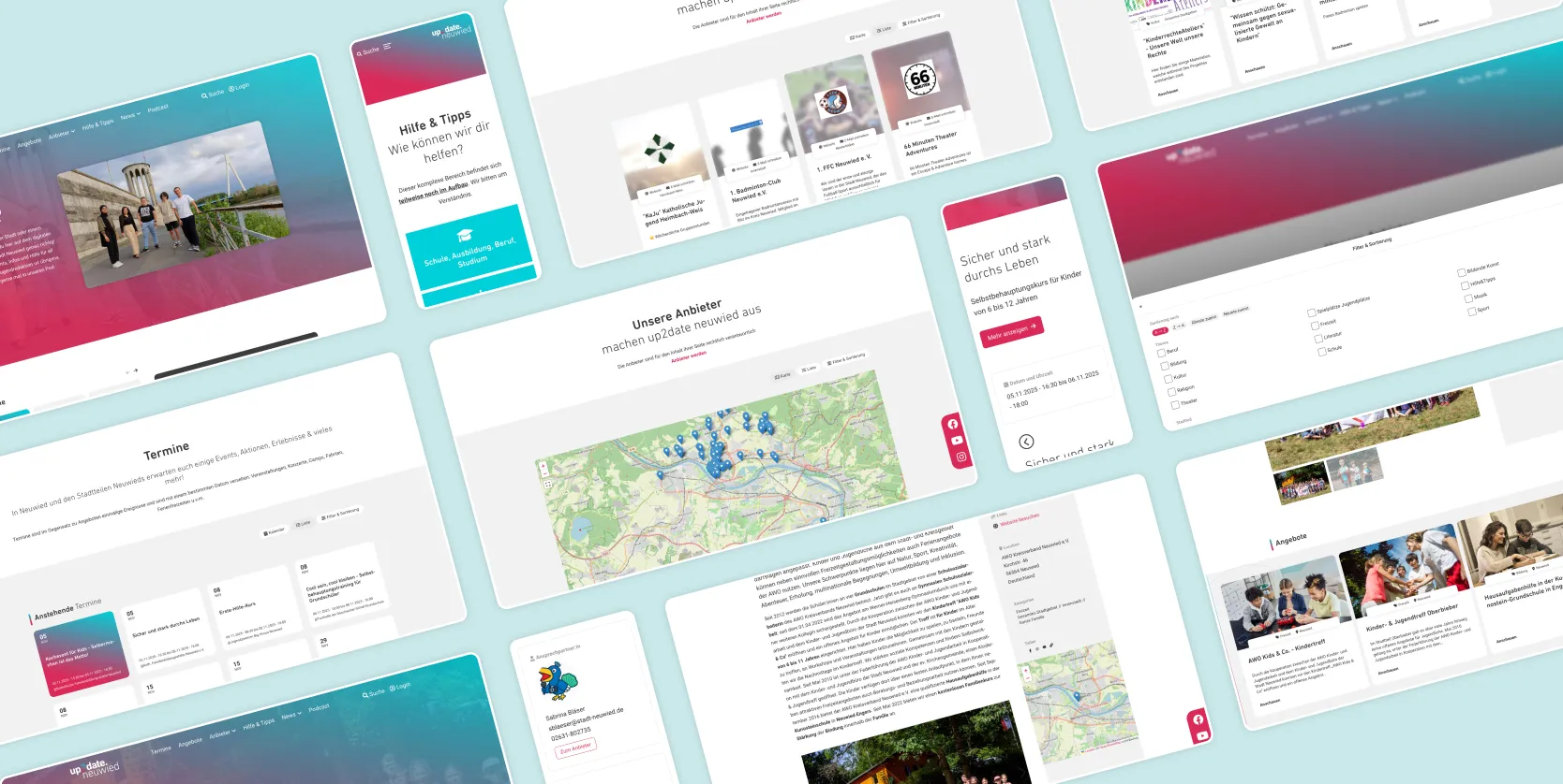 up2date.neuwied Website-Screenshots auf mobile und Desktop