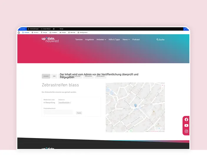 up2date.neuwied Content-Workflow Freigabe