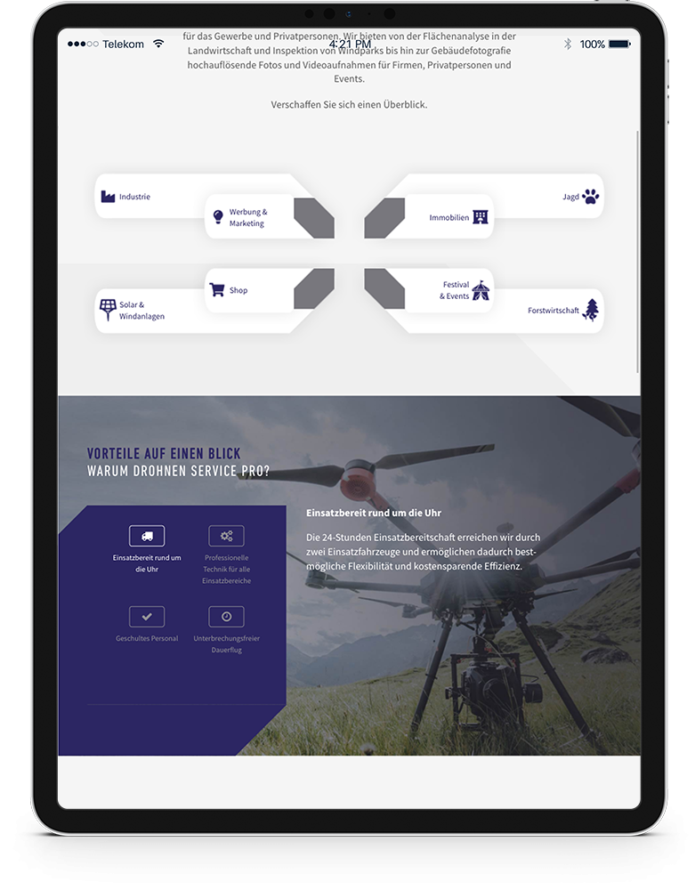 iPad Version von Drohnen Service Pro