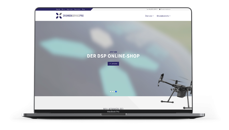Webseite Startseite von Drohnen Service Pro