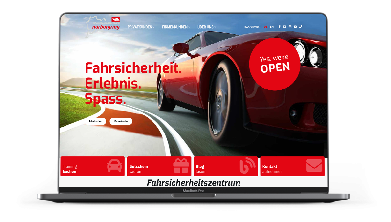 Webseite Startseite vom Fahrsicherheitszentrum Neuwied
