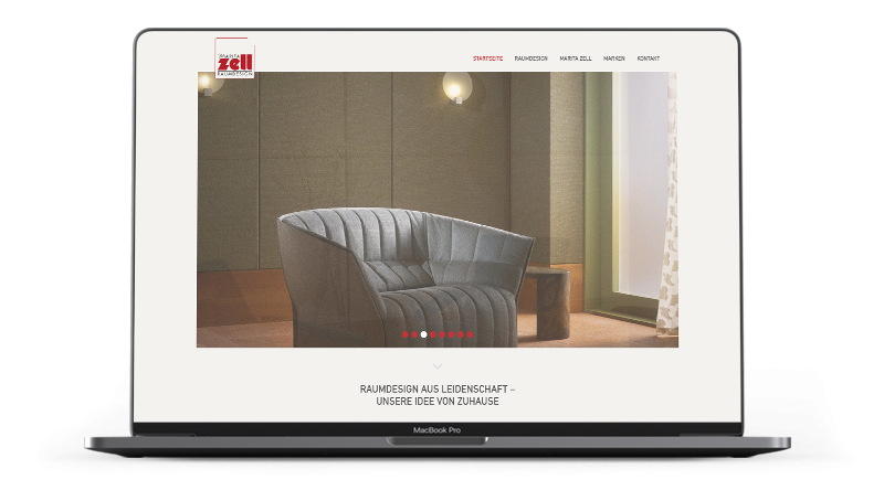 Webseite Startseite von Marita Zell Raumdesign aus Vallendar